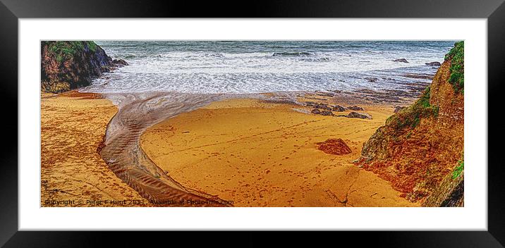 The Stream On The Beach Framed Mounted Print by Peter F Hunt