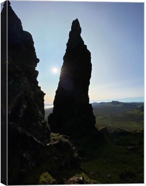 Needle rock at the Quiraing Canvas Print by Donna Jack