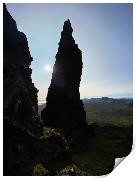 Needle rock at the Quiraing Print by Donna Jack