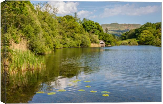 Boathouse on Rydal Water Canvas Print by Tony Keogh