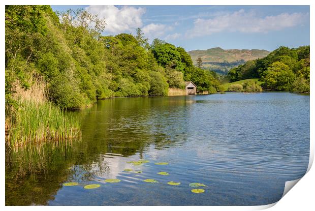 Boathouse on Rydal Water Print by Tony Keogh