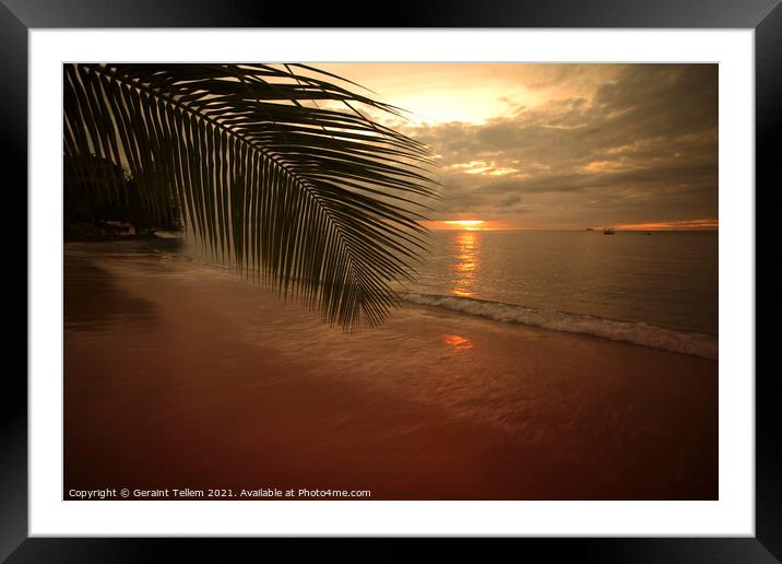 Sunset from Holetown, west coast, Barbados Framed Mounted Print by Geraint Tellem ARPS