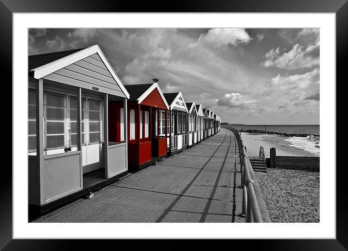 More Southwold Beach Huts selective Framed Mounted Print by Paul Macro