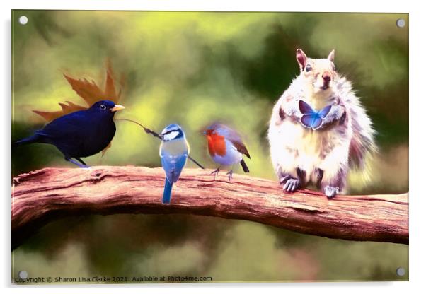 Wildlife friends Acrylic by Sharon Lisa Clarke