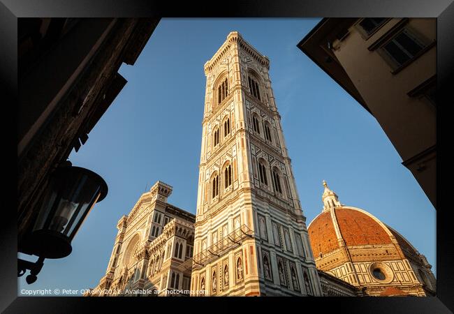 Cathedral of Santa Maria del Fiore and Campanile di Giotto, Flor Framed Print by Peter O'Reilly