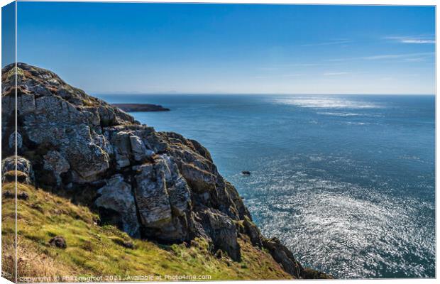 Cliffs near South Stack Anglesey Canvas Print by Phil Longfoot