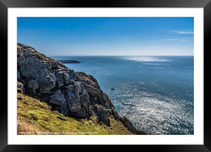 Cliffs near South Stack Anglesey Framed Mounted Print by Phil Longfoot