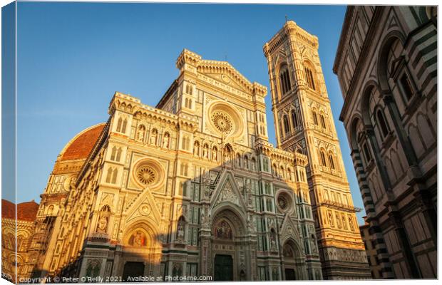 Cathedral of Santa Maria del Fiore and Campanile di Giotto, Flor Canvas Print by Peter O'Reilly