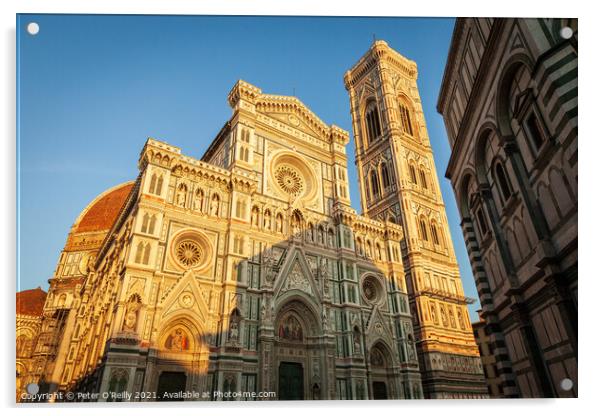 Cathedral of Santa Maria del Fiore and Campanile di Giotto, Flor Acrylic by Peter O'Reilly