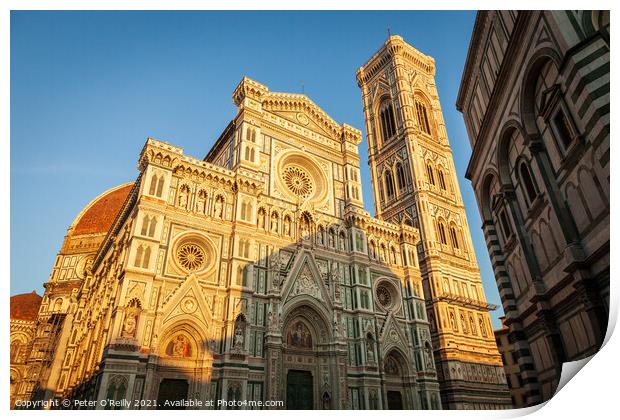 Cathedral of Santa Maria del Fiore and Campanile di Giotto, Flor Print by Peter O'Reilly