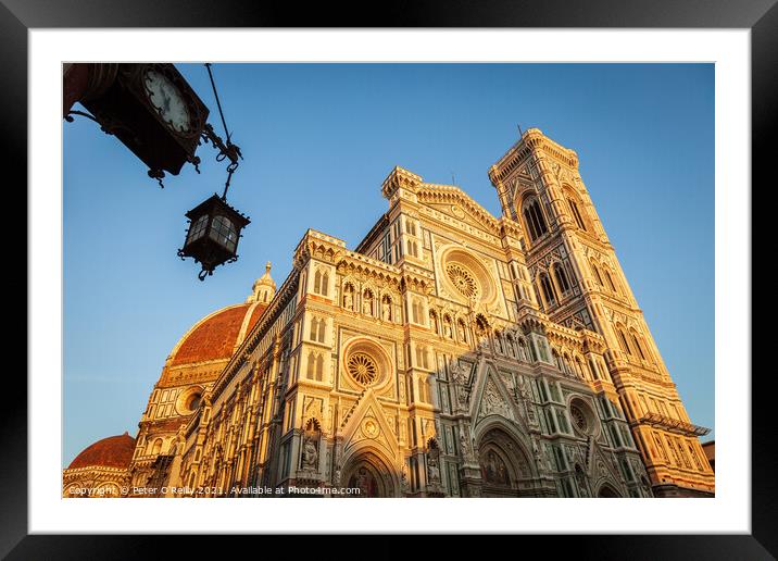 Cathedral of Santa Maria del Fiore and Campanile di Giotto, Flor Framed Mounted Print by Peter O'Reilly