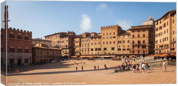 Piazza del Campo, Siena Canvas Print by Peter O'Reilly
