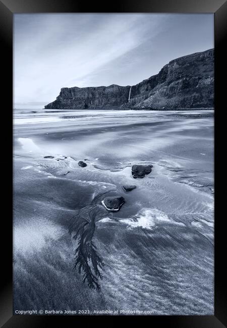 Talisker Beach  Isle of Skye Scotland Framed Print by Barbara Jones