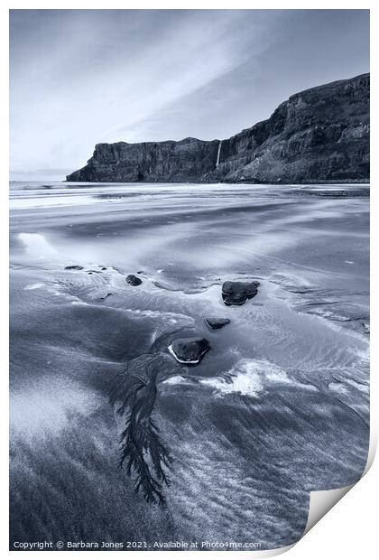 Talisker Beach  Isle of Skye Scotland Print by Barbara Jones