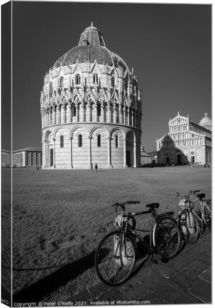 The Baptistry and Cathedral, Pisa Canvas Print by Peter O'Reilly