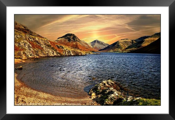 Colourful Wastwater Framed Mounted Print by ROS RIDLEY