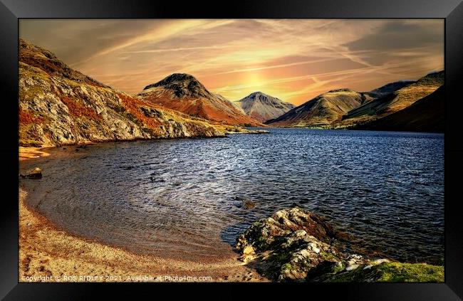 Colourful Wastwater Framed Print by ROS RIDLEY