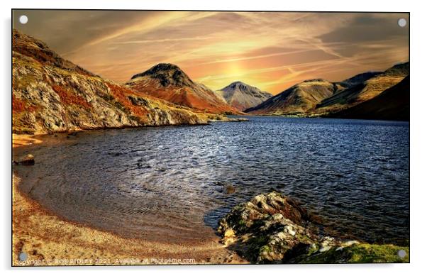 Colourful Wastwater Acrylic by ROS RIDLEY