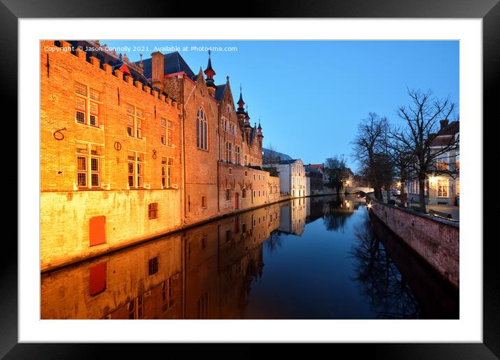 Golden Light In Bruges. Framed Mounted Print by Jason Connolly