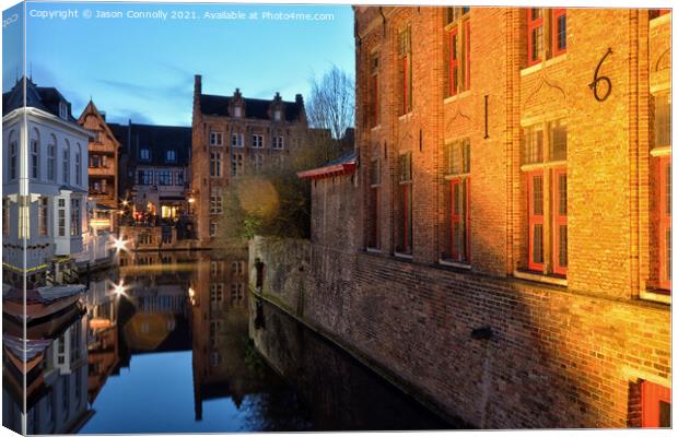 Buildings Of Bruges. Canvas Print by Jason Connolly