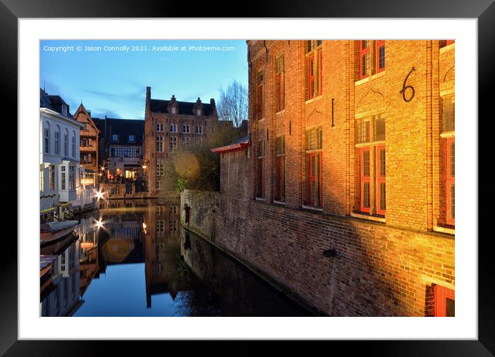 Buildings Of Bruges. Framed Mounted Print by Jason Connolly