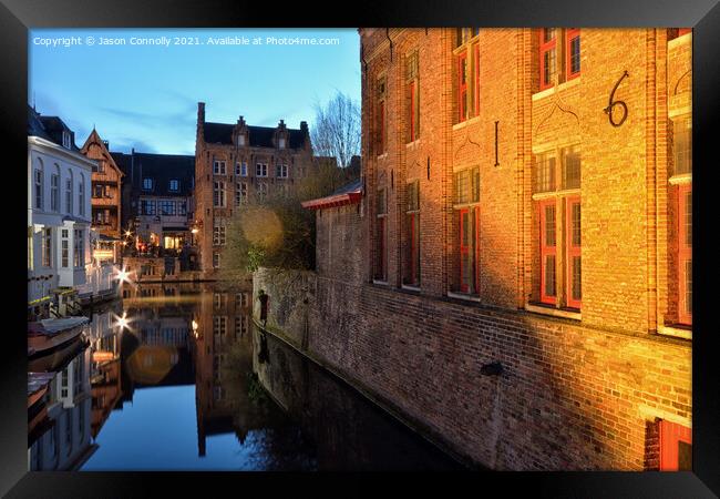 Buildings Of Bruges. Framed Print by Jason Connolly