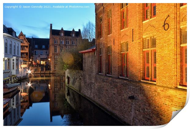 Buildings Of Bruges. Print by Jason Connolly