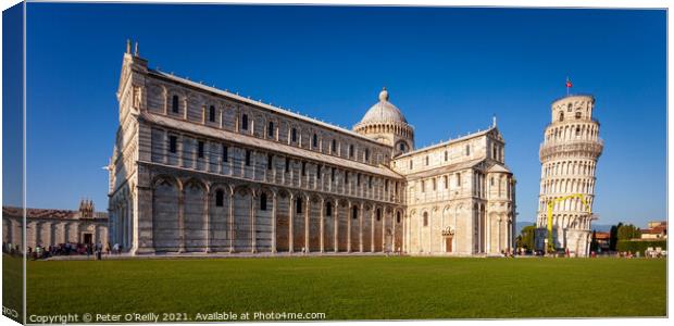 The Cathedral and Leaning Tower, Pisa Canvas Print by Peter O'Reilly