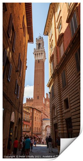 Torre de Mangia, Siena, Italy Print by Peter O'Reilly