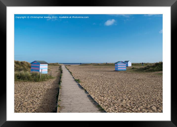 Great Yarmouth beach huts, Norfolk Framed Mounted Print by Christopher Keeley