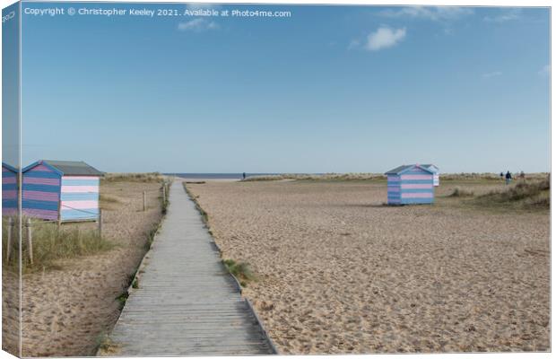 Sunny day on Great Yarmouth beach, Norfolk Canvas Print by Christopher Keeley