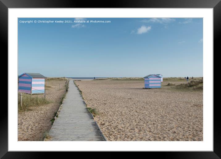 Sunny day on Great Yarmouth beach, Norfolk Framed Mounted Print by Christopher Keeley