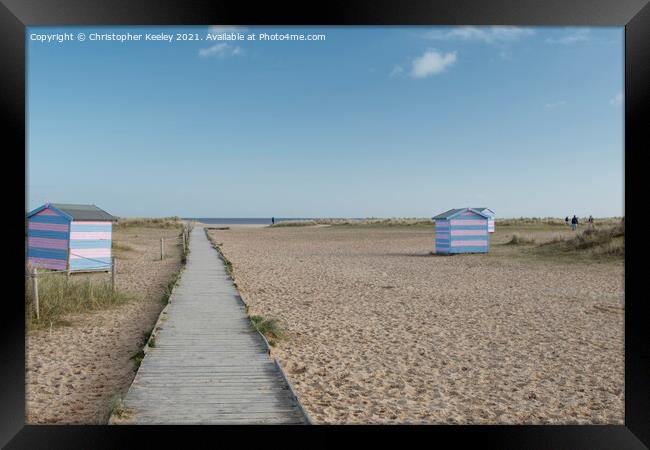 Sunny day on Great Yarmouth beach, Norfolk Framed Print by Christopher Keeley