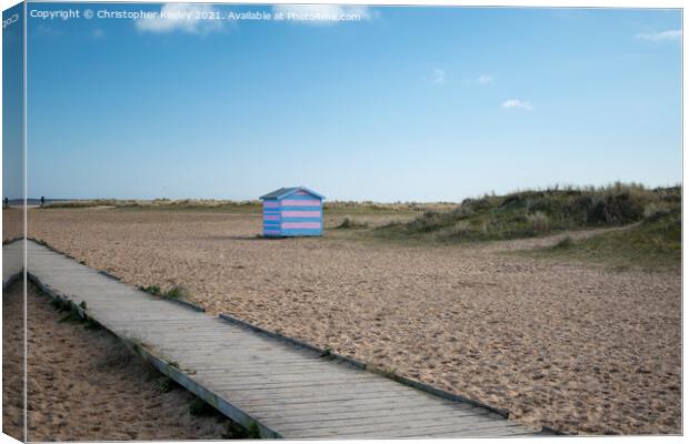 Great Yarmouth beach huts Canvas Print by Christopher Keeley