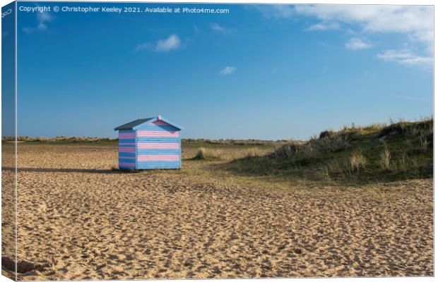 Colourful Great Yarmouth beach huts, Norfolk Canvas Print by Christopher Keeley