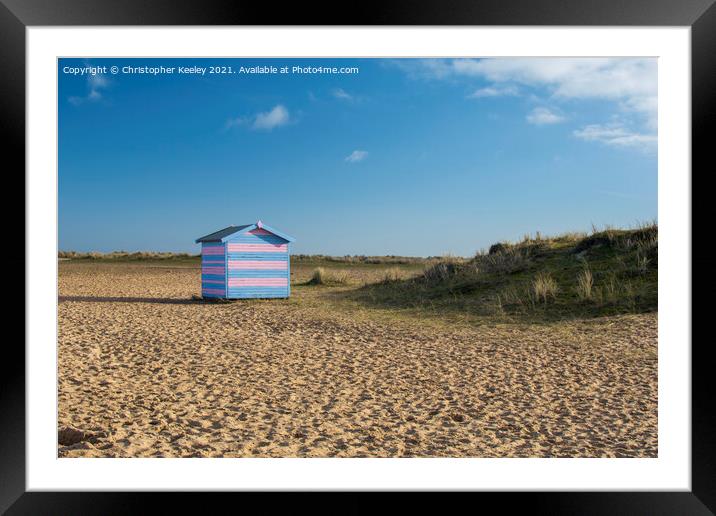 Colourful Great Yarmouth beach huts, Norfolk Framed Mounted Print by Christopher Keeley