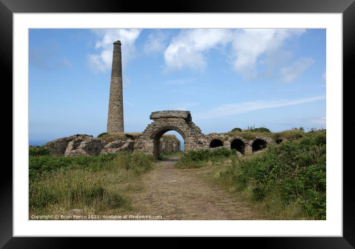 The Calciner, Botallack, Cornwall Framed Mounted Print by Brian Pierce