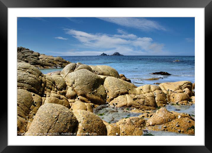 Porth Nanven and the Brisons Framed Mounted Print by Brian Pierce