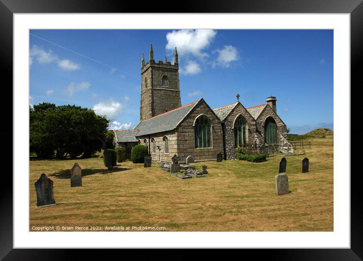 St Euny Church, Leland, Cornwall  Framed Mounted Print by Brian Pierce