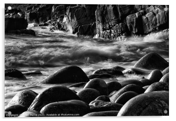Rocks on the beach at Poerth Navern, Cornwall  (Mo Acrylic by Brian Pierce