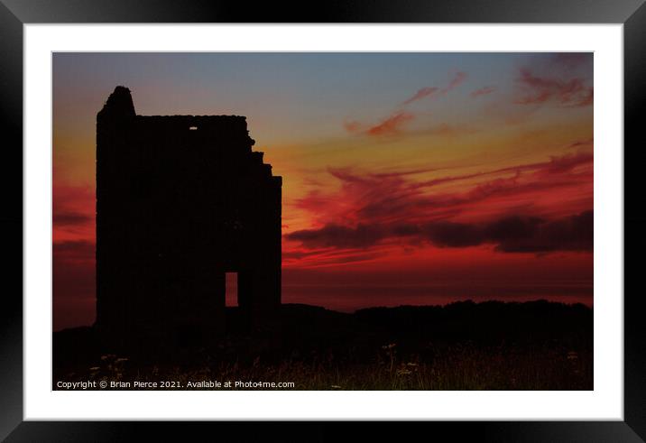 Sunset at Wheal Coates, Chapel Porth, St Agnes, Co Framed Mounted Print by Brian Pierce