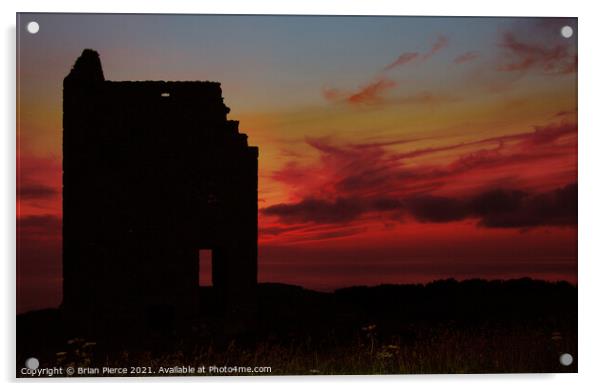 Sunset at Wheal Coates, Chapel Porth, St Agnes, Co Acrylic by Brian Pierce