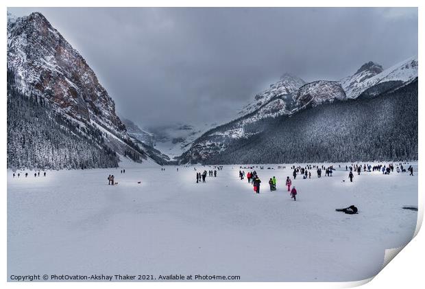 Canadian and Tourists are enjoying winter time. Print by PhotOvation-Akshay Thaker
