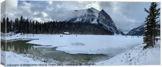 Canadian and Tourists are enjoying winter wonderla Canvas Print by PhotOvation-Akshay Thaker