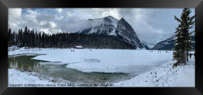 Canadian and Tourists are enjoying winter wonderla Framed Print by PhotOvation-Akshay Thaker