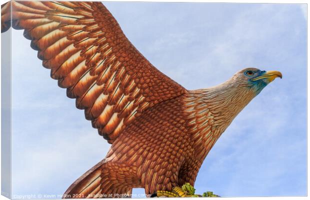 Close up view of Eagle sculpture Canvas Print by Kevin Hellon