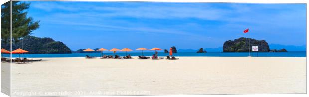 White sand beach in Northern Langkawi, Malaysia Canvas Print by Kevin Hellon