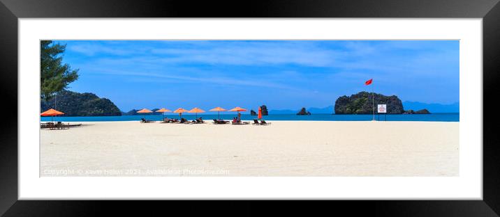 White sand beach in Northern Langkawi, Malaysia Framed Mounted Print by Kevin Hellon