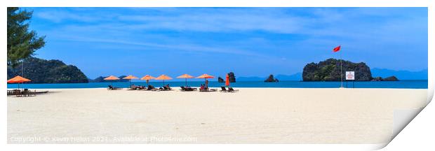 White sand beach in Northern Langkawi, Malaysia Print by Kevin Hellon