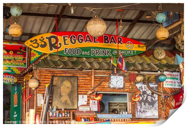 Reggae Bar, Laypang Beach Print by Kevin Hellon